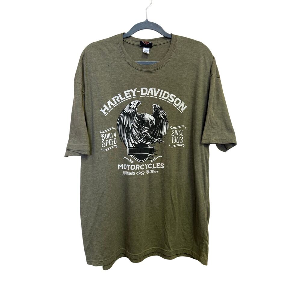 Harley Davidson mens xl green and black eagle design tshirt